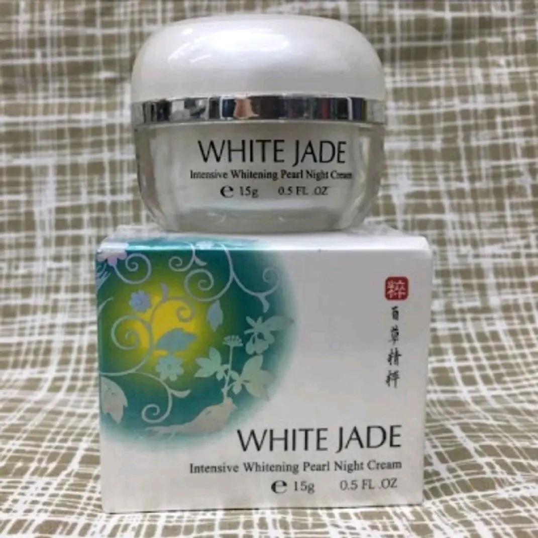 WHITE JADE Intensive Whitening Pearl NIGHT Cream-15gr Krim MALAM Taiwan HARGA PER BOTOL
