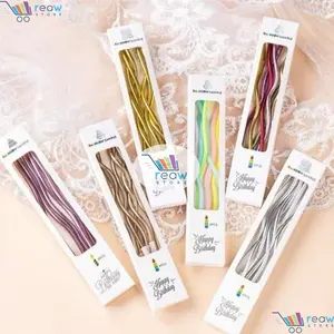 Lilin Ulir Spiral Panjang Candle Premium Metalik Chrome Aneka Warna