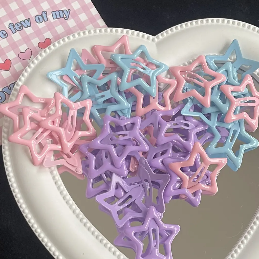 10 PCS/SET Ins star bb clip card broken hair vitality girl hair clip bangs clip hair card side clip