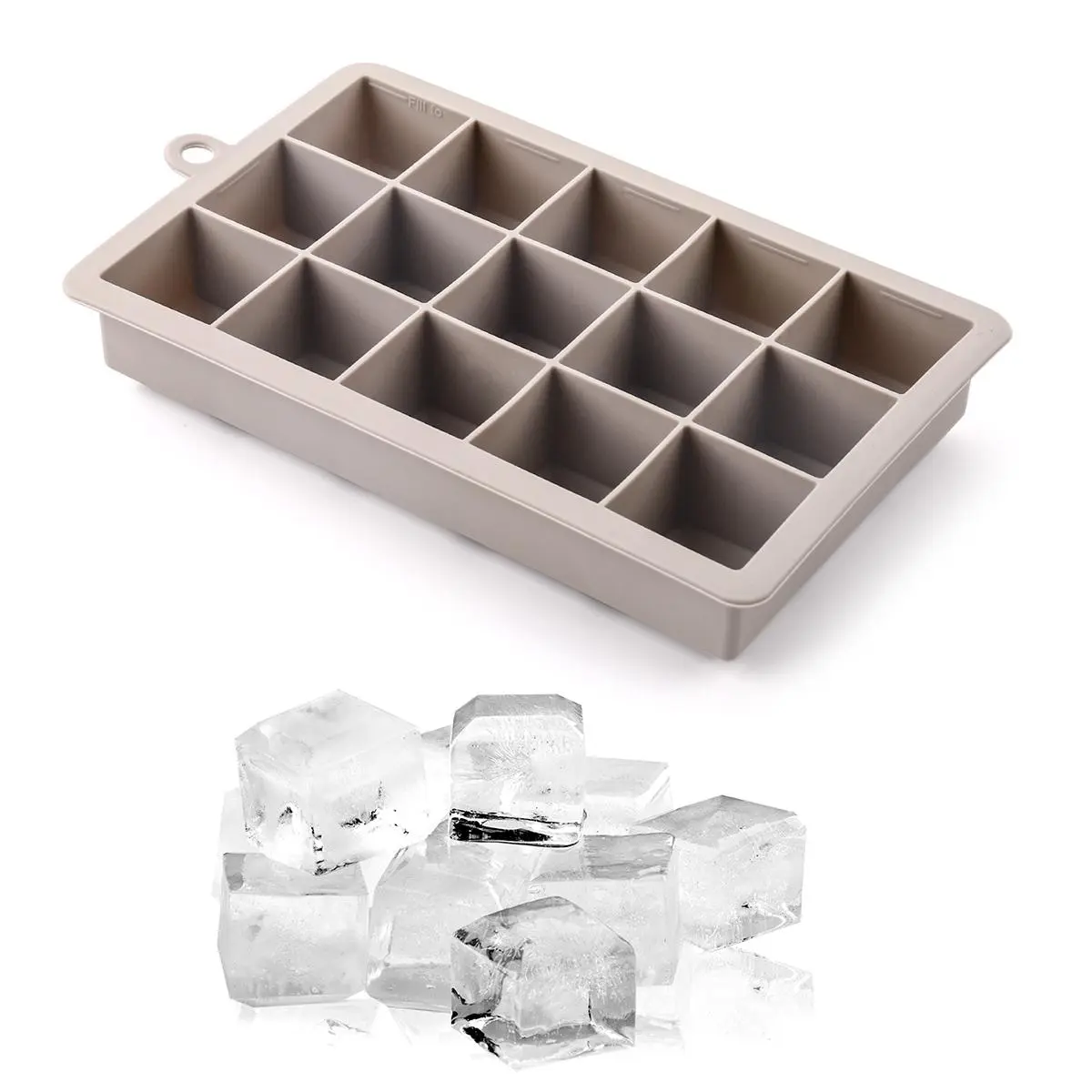 15-hole Silicone Ice Cube Mold, 1 Count Household Food Grade Square Ice Mold, Quick-freezing Ice Making Tool for Home Kitchen