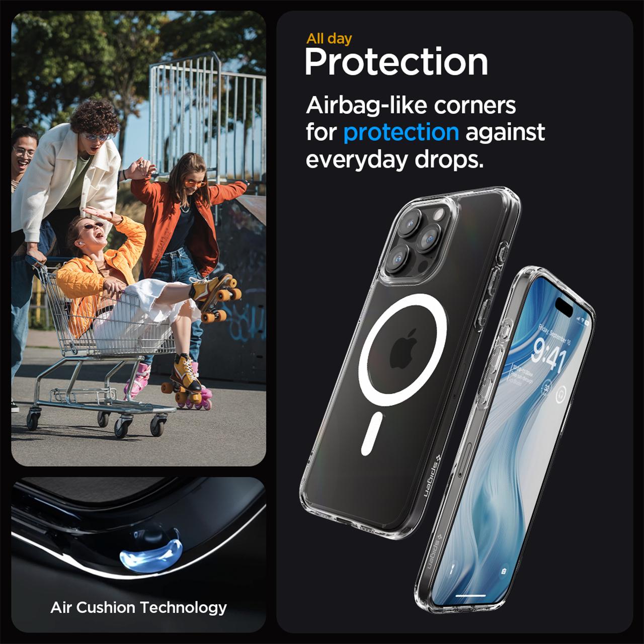 Case iPhone 15 Pro Max Plus Spigen Ultra Hybrid MagSafe Clear Casing