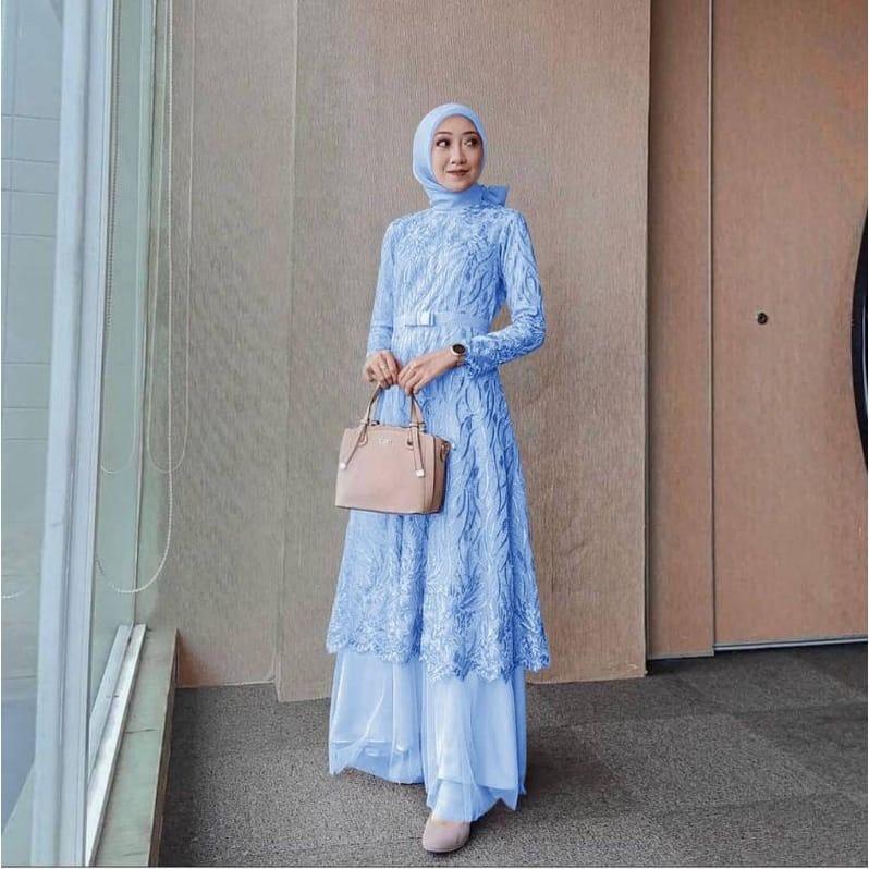 Product Introduction of MAXI ALMIRA / 4 UKURAN / M / L / XL / XXL / GAMIS KONDANGAN / GAMIS TILE MUTIARA / FASHION GAMIS WANITA Panjang Dalaman Muslim Pita Dress Pesta Kombinasi Remaja 4