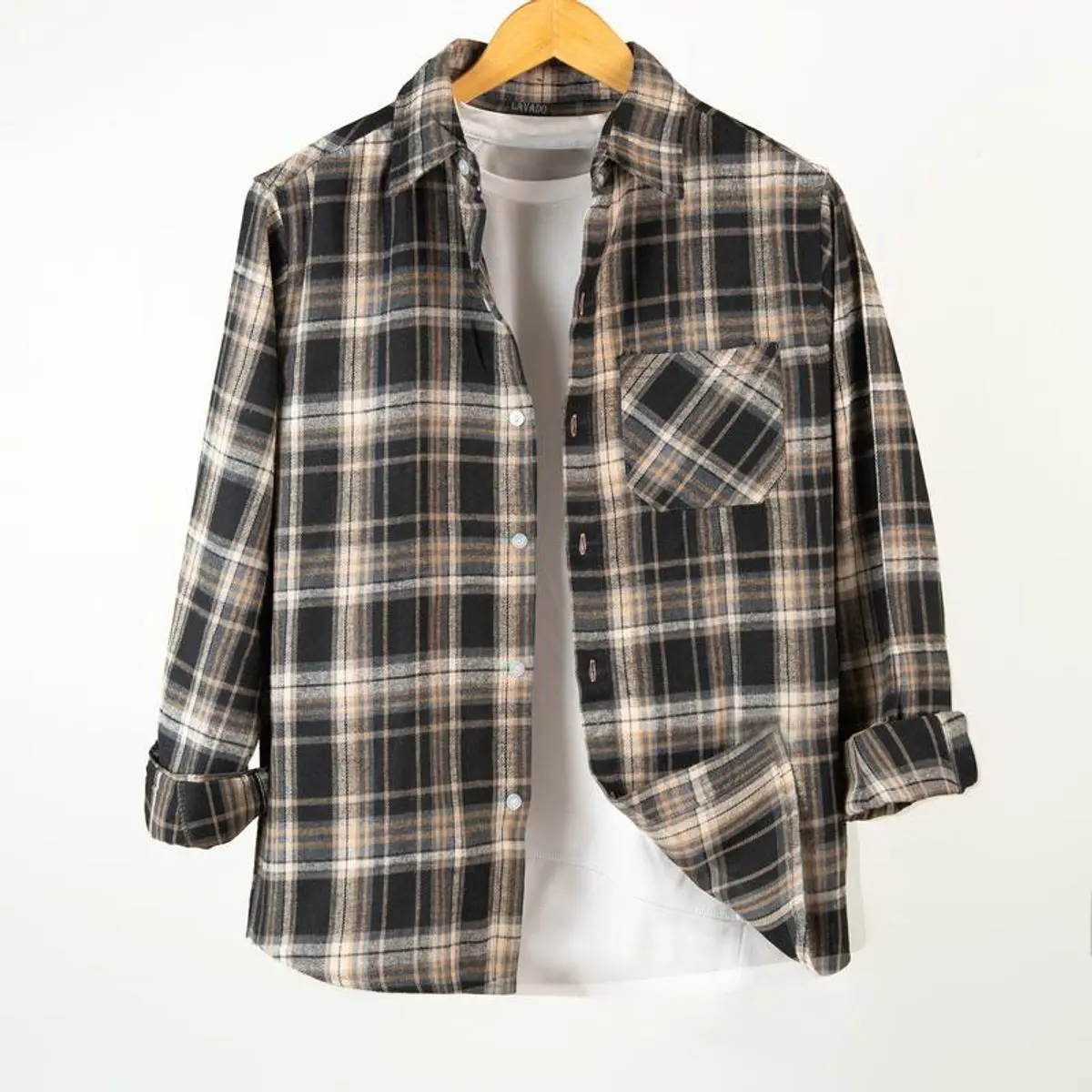 Áo Sơ Mi Flannel Kẻ Caro Dài Tay Nam Nữ Thơi Trang Trẻ Trung Chất Cotton Dày Dặn Thoáng Mát Mix Túi ᵰgực Đan Chéo - Có Cổ - Menswear 05 Shirt