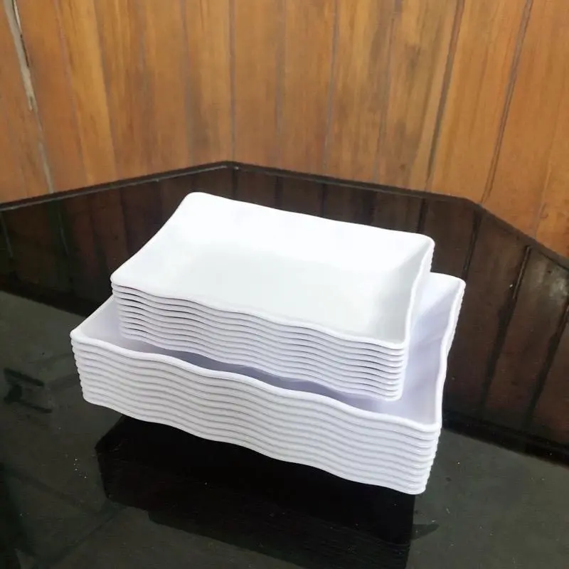 Đĩa Nhựa Phíp Chữ Nhật 2 Size, Đĩa Phíp Đựng Hoa Quả Bánh Kẹo Nhiều Màu Sắc 5