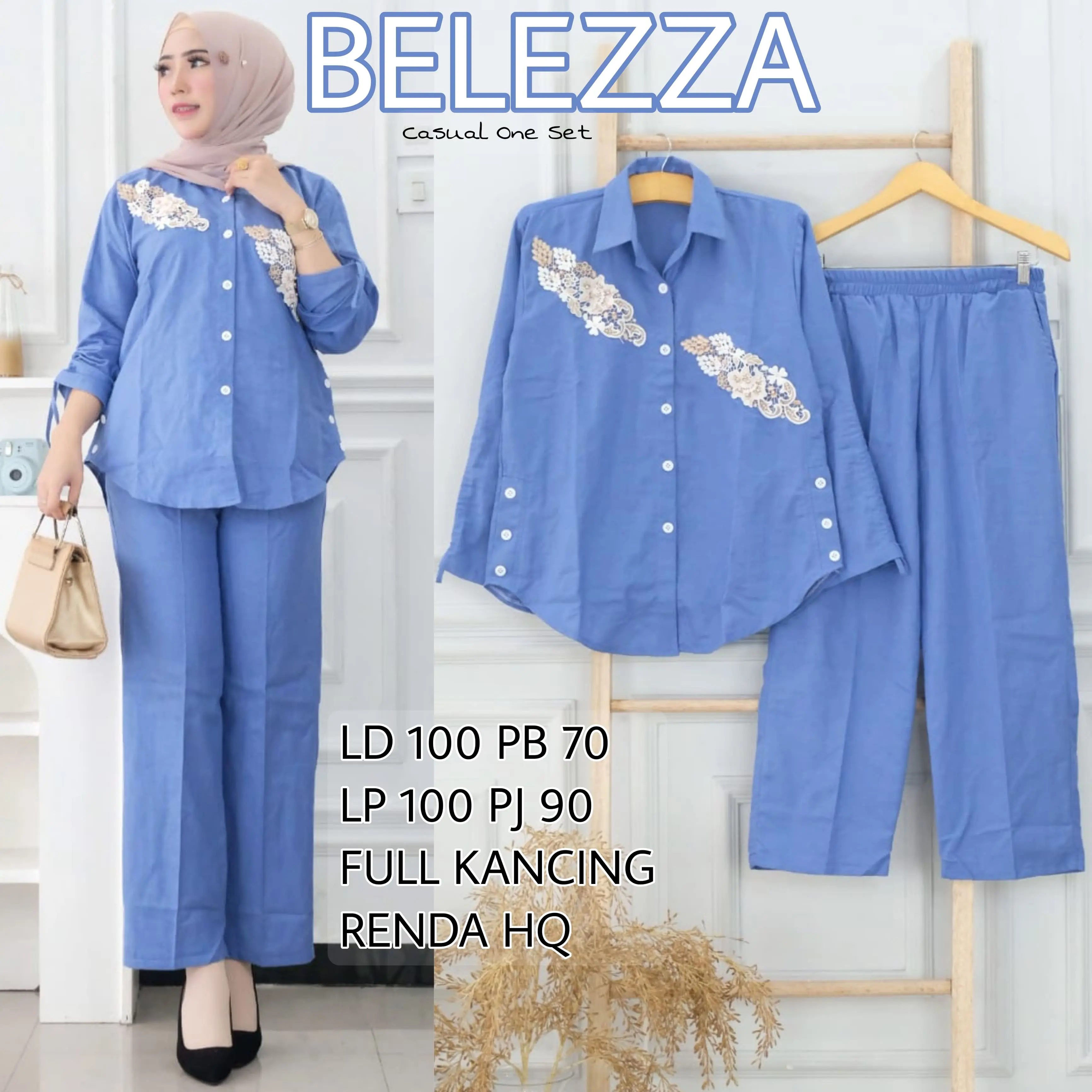 SETELAN WANITA BELEZZA ALL ORIGINAL REAL PICT LD 100 UNTUK BERAT BADAN 40 SAMPAI 65 KG