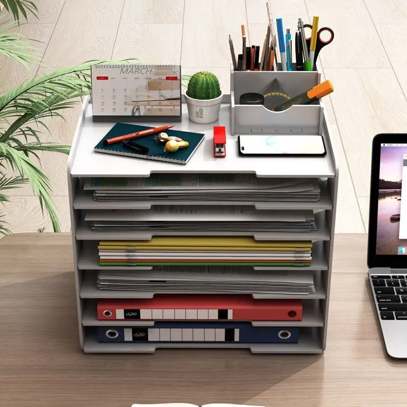 Storage Rack Desktop File Rack Multi-layer File Organizer A4 Document Holder File Folder Storage Multi-layer
