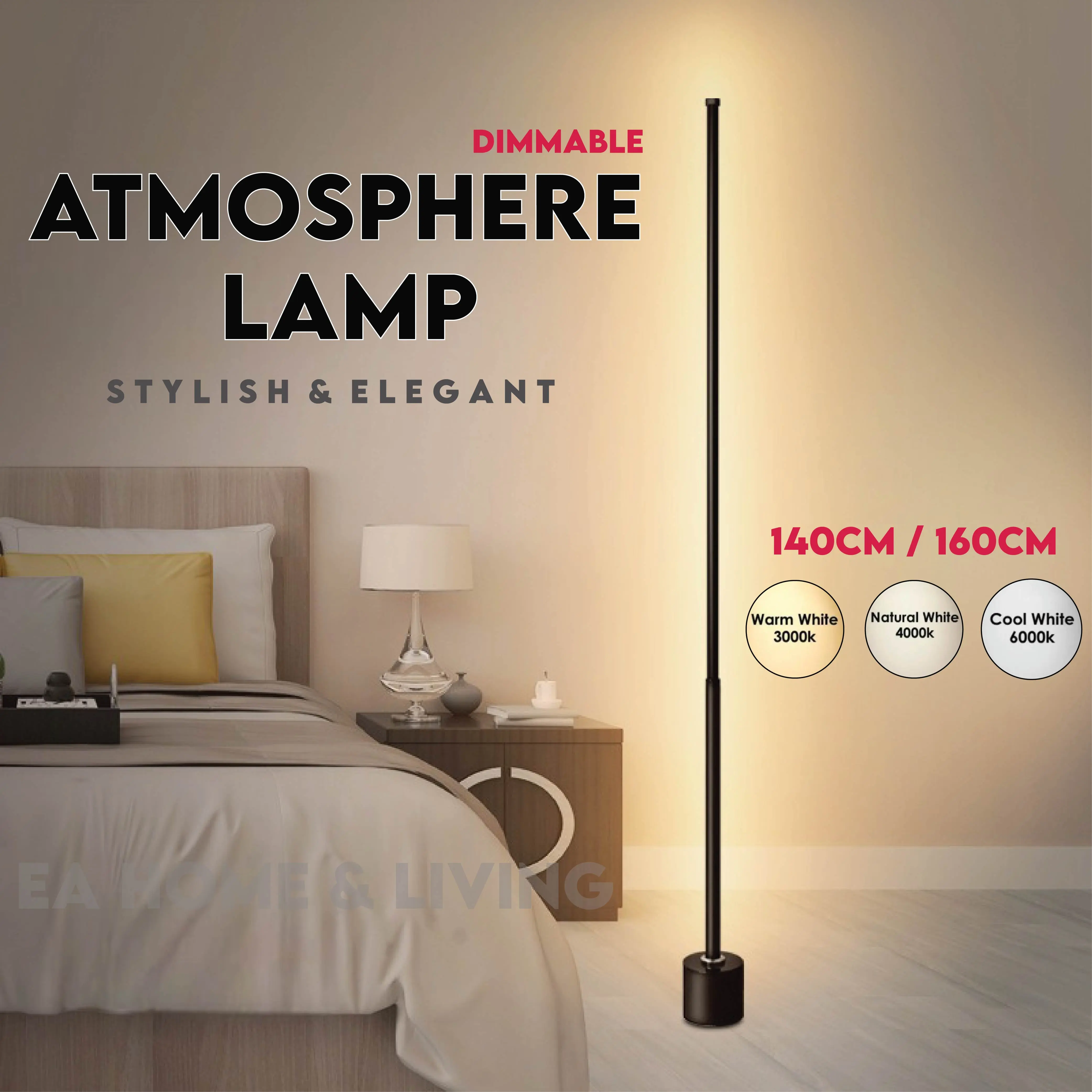 EA STUDIO Nordic Minimalist Ins Influencer LED Living Room Bedroom Corner Floor Lamp Home Light Lighting Lampu