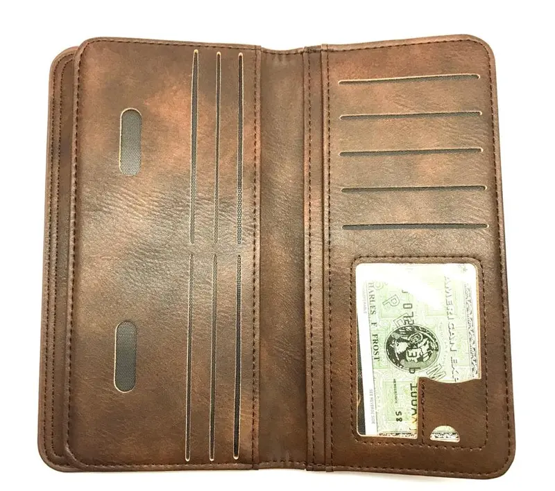 Dompet Panjang Bahan PU Leather Dompet Panjang Simple dan Polos Dompet Pria dan Wanita Dewasa Hitam Kartu Kulit Uang 2
