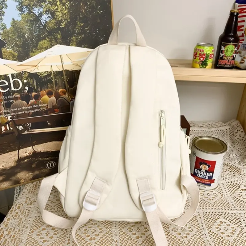 Balo đi học nữ GENBAG balo ulzzang trơn basic nhiều ngăn đựng vừa laptop 14.5 inch BL24 Đeo Vai Backpack 4