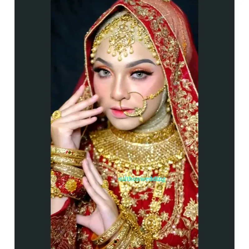 Kalung india pengantin COD New Arrival Baru Asli india import dari india terbaru motif cek out kalung india full set 1 2