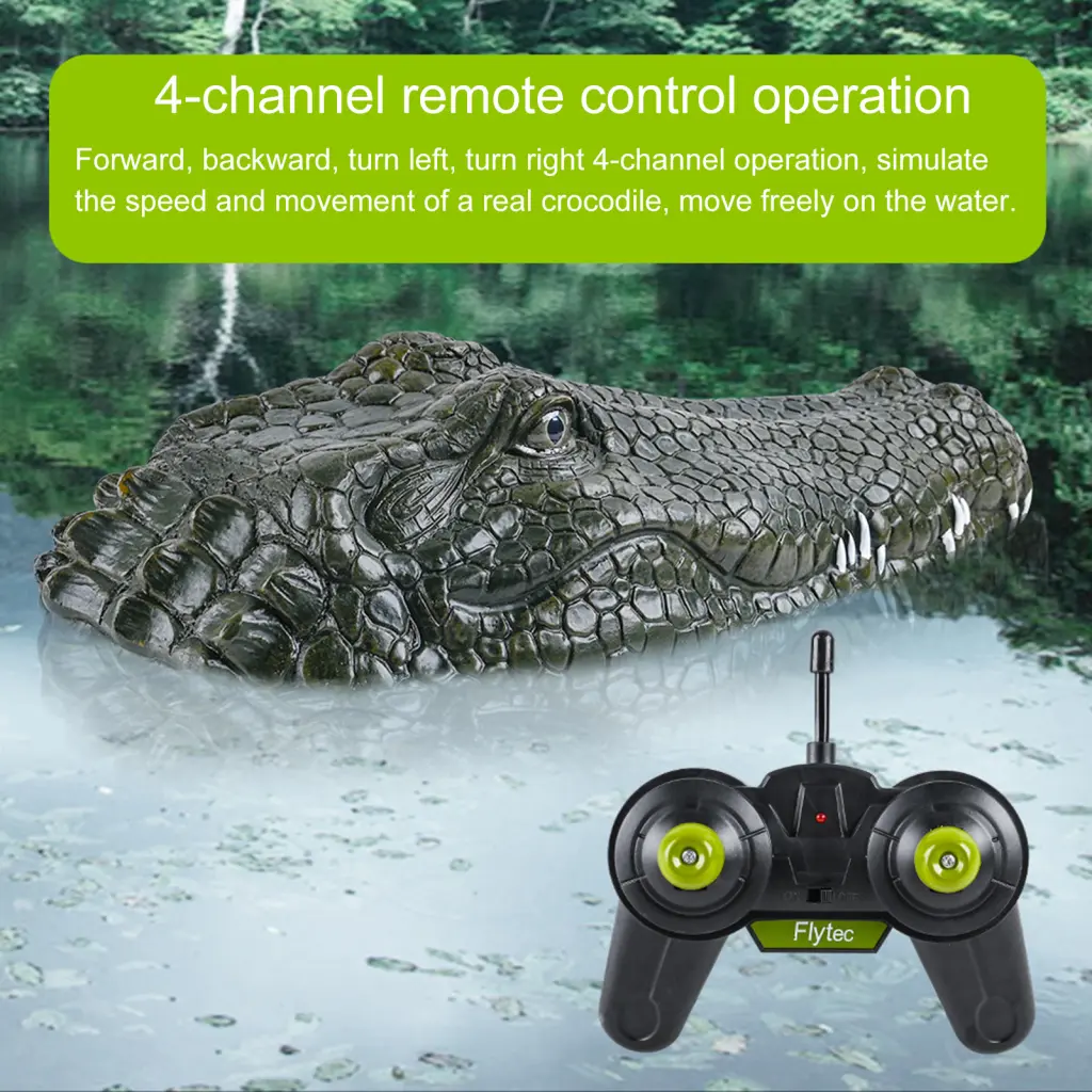 queints 1 Set Remote Control Boat Compact RC Crocodile Toy USB Charging Remote Control Animals Simulation Crocodile Boat Rechargeable Eco-friendly Remote Control Animals Simulation Crocodile Boat Children Toy Realistic