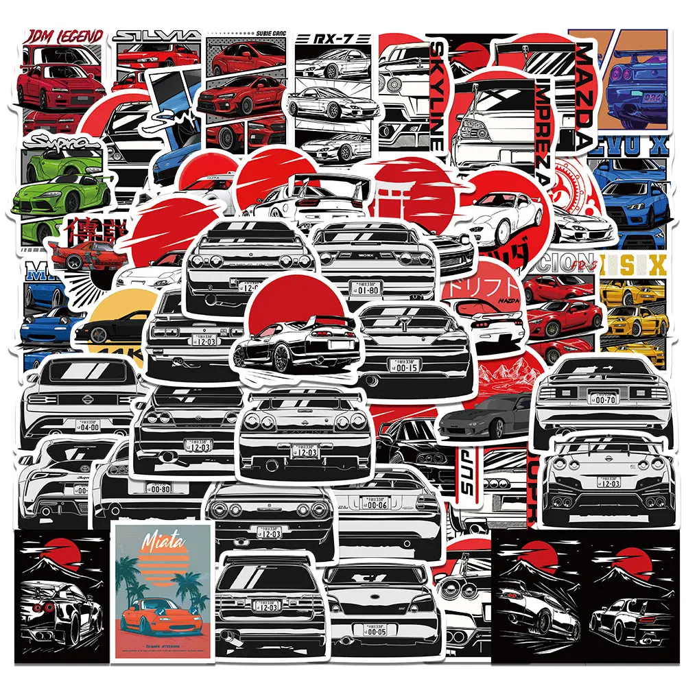 50 Custom Racing Car Stickers Personalized Supercar JDM Sports Car ...