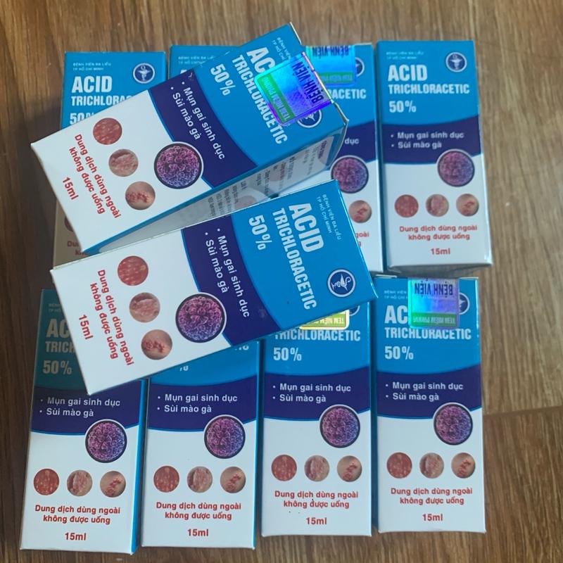 {CHE TÊN} Combo viên uống ALPHAMYCRON hộp 30v+ dung dịch chấm rụng mụn Acid TRICHCLOACETIC 50%(15ml).Hỗ trợ đào thải HPV chấm rụng mụn sùi 5