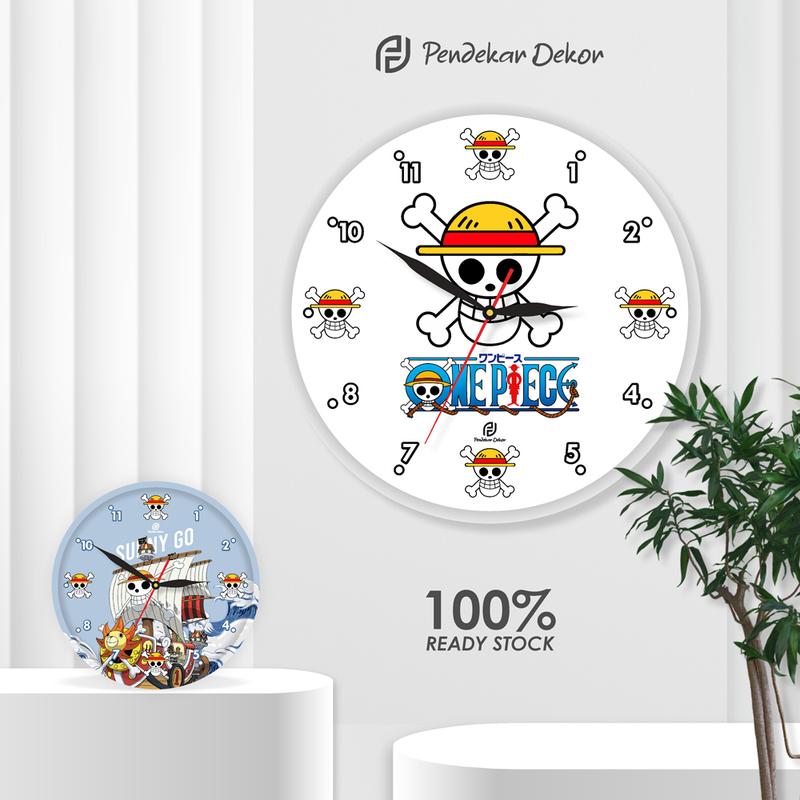 Jam Dinding Kayu  Anime One Piece Pajangan Minimalis Classic Unik Dekorasi Shabby Mesin 3
