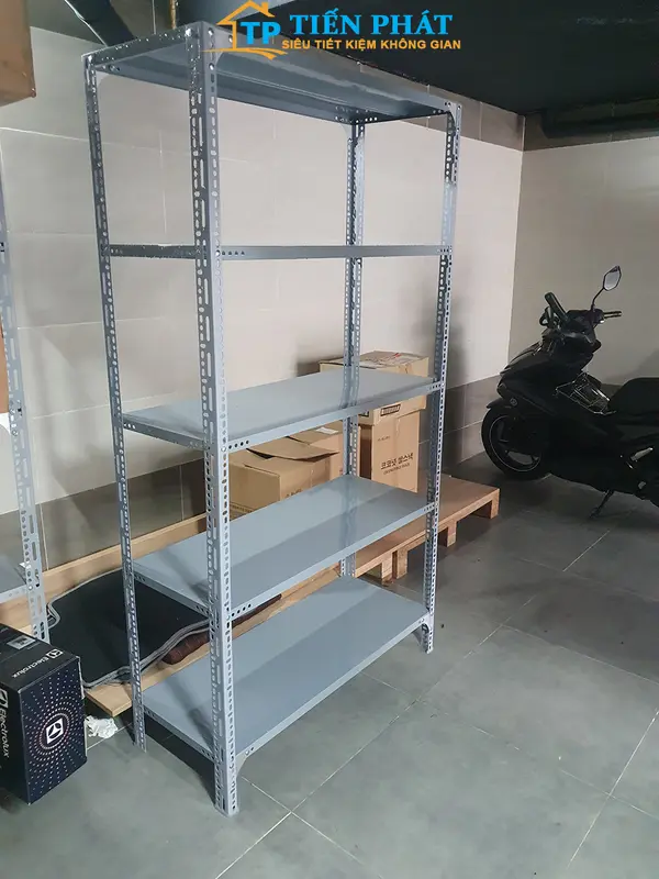 Kệ sắt v lỗ: Dài 1m x Rộng 0.3m gồm 3 tầng, 4 tầng, 5 tầng, 6 tầng [Tặng chống trầy] 1