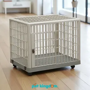 Pet Kingdom 66x51x56 cm Kandang Hewan Dengan Roda - Krem Beige Dog Cat Carrier Pet Cargo Kucing Anjing Perlengkapan Hewan Peliharaan