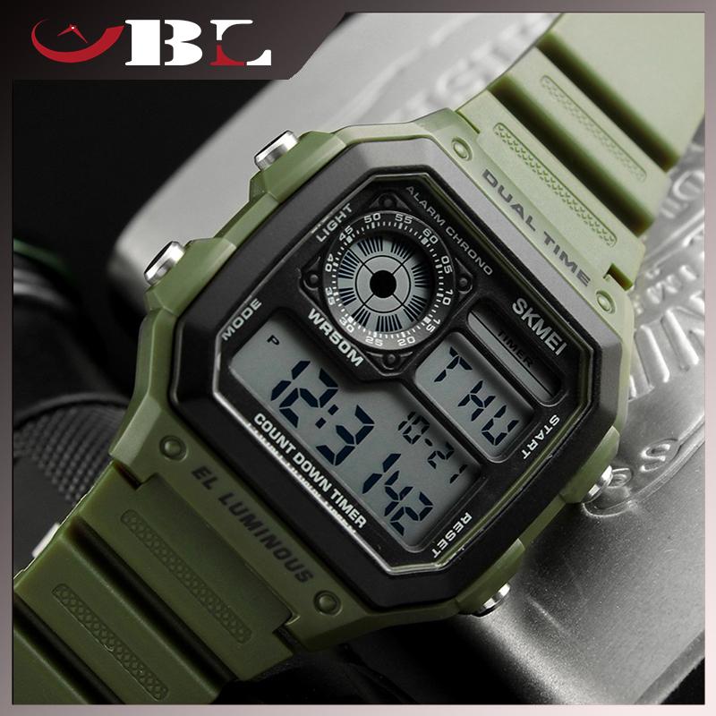 Đồng Hồ Nam, Skmei Chính Hãng, Đồng Hồ Kỹ Thuật Số, Không Thấm Nước, Đồng Hồ Thạch Anh Thể Thao, 1299