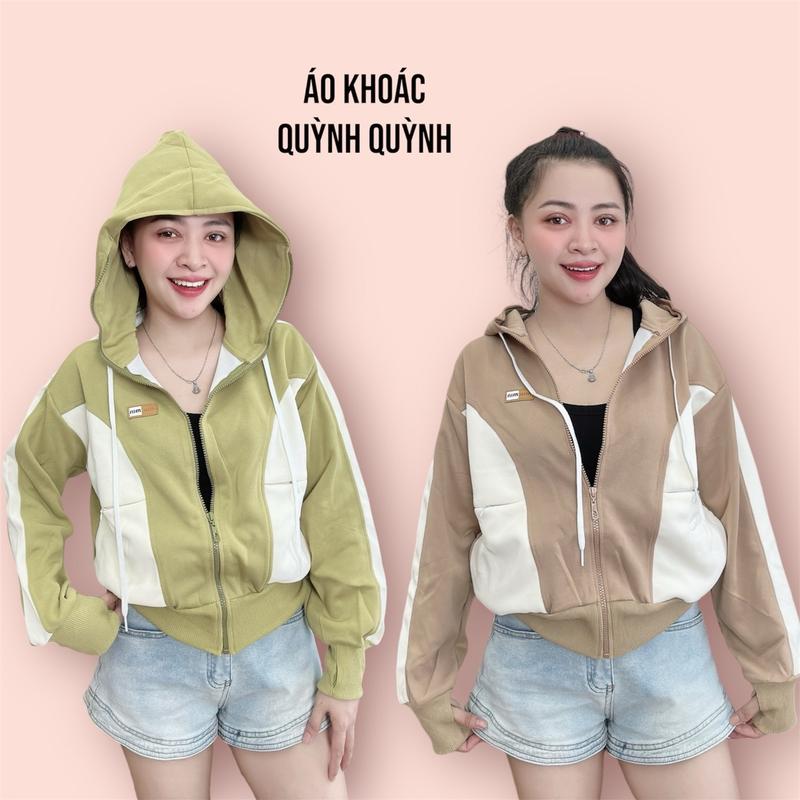 Áo khoác nữ, Mix 2 màu, Vải thun 2 da, vải dày dặn, chống nắng, 6 túi -2D 0