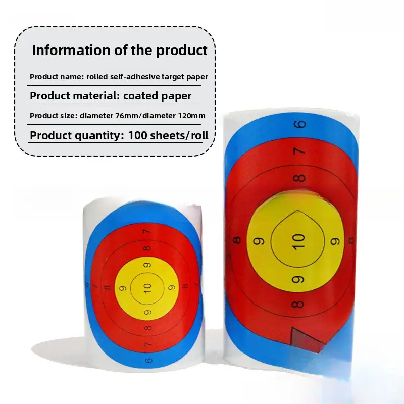 Target Paper Roll Self-Adhesive Stickable Shooting Arrow Dart Slingshot ...