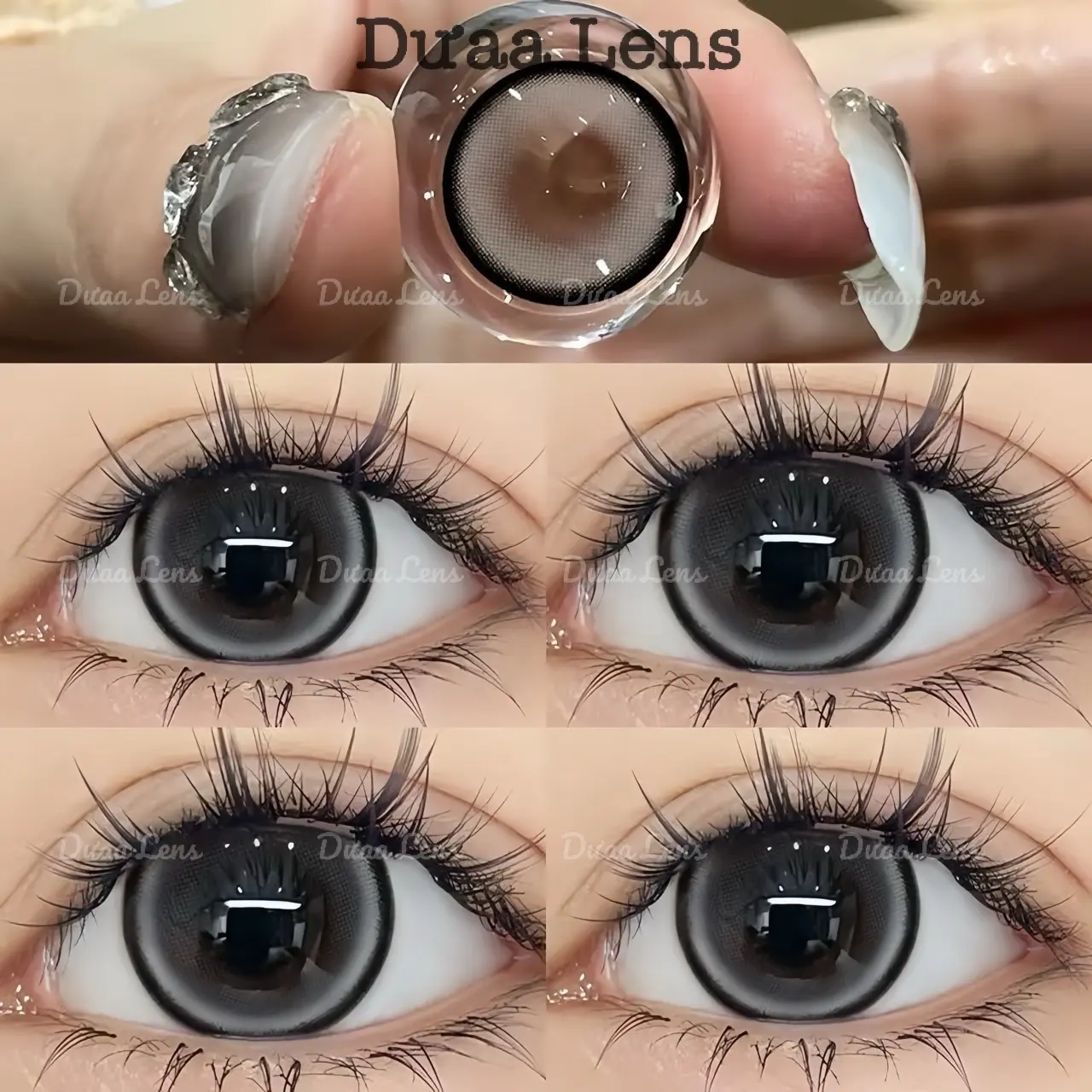 DƯAA LENS - Kính Áp Tròng Xám Milk Gray Giãn Tròng To Tây