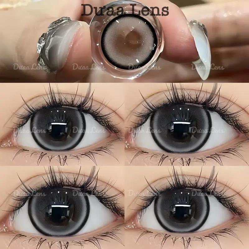 DƯAA LENS - Kính Áp Tròng Xám Milk Gray Giãn Tròng To Tây 0