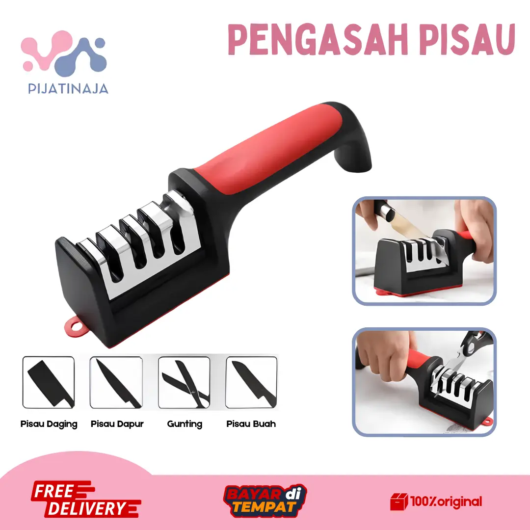 Pengasah Pisau Dan Gunting 4 In 1 Ergonomis Serbaguna Untuk Pisau Stainless Steel Keramik Anti Slip Tahan Lama