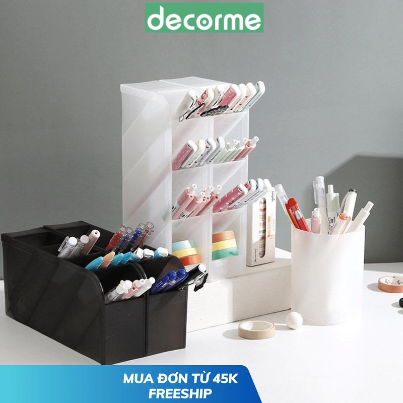 Kệ đựng bút DecorMe ống đựng bút 4 ngăn basic hộp cắm bút để bàn nhiều ngăn đa năng văn phòng phẩm