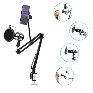 Stand Holder Mic Condenser Holder HP Pop Filter Handphone Microphone