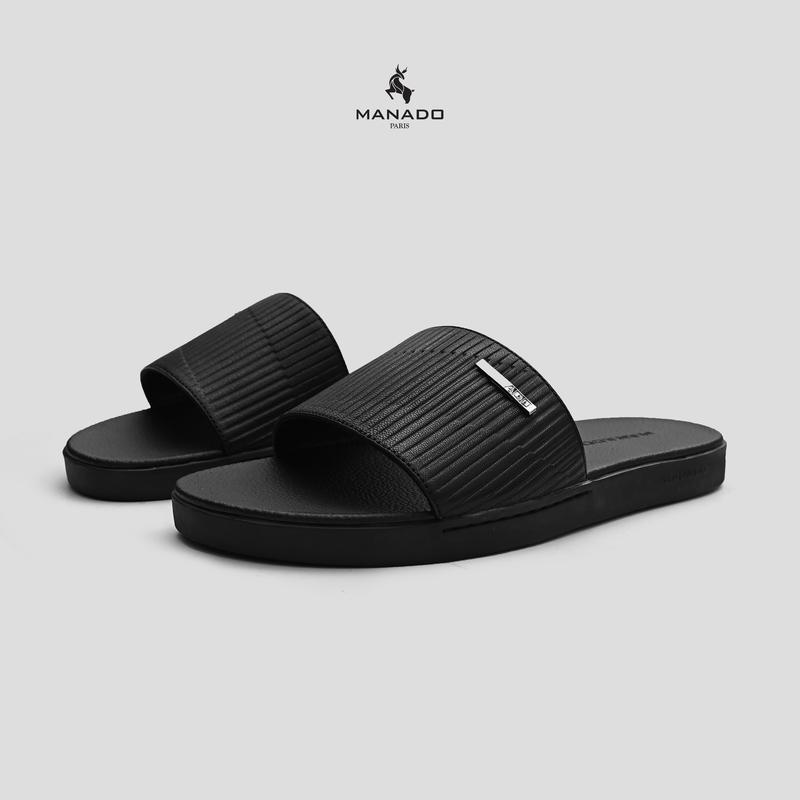 Dép lê, dép quai ngang nam Manado, Quai Khâu Liền Đế Toàn Bộ, Quai Làm Hoàn Toàn Bằng Da Bò, Đế Cao Su Đúc Êm Chân - Chống Trơn Trượt - Đế Bằng - Mã MND31 Có 4 Màu Slipper DéP