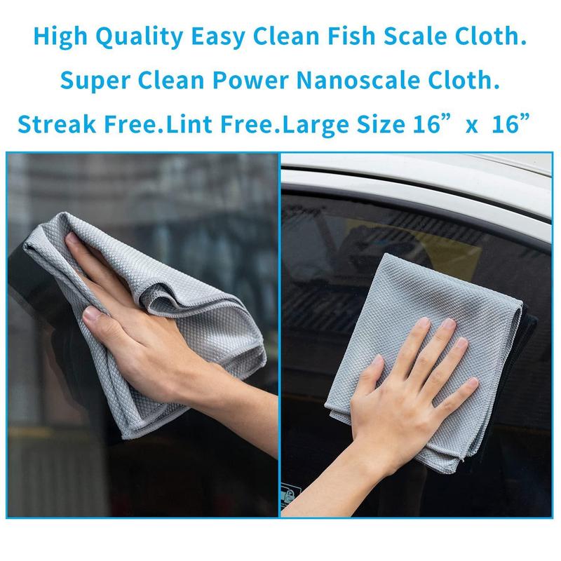 Fish Scale Pattern Cleaning Cloth, 6pcs/set Reusable Streak Free Mirror Polishing Cloth, Cleaning Rag for Car Glass, Home Care Supplies 2