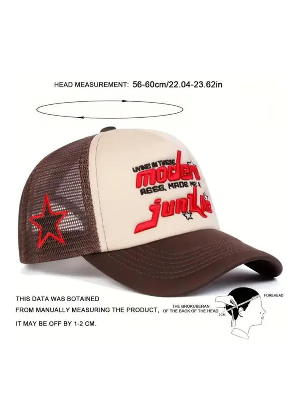 Men's Letter Print Baseball Cap, Casual Outdoor Sports Hat for Men, Breathable Mesh Sun Hat for Daily Wear 1