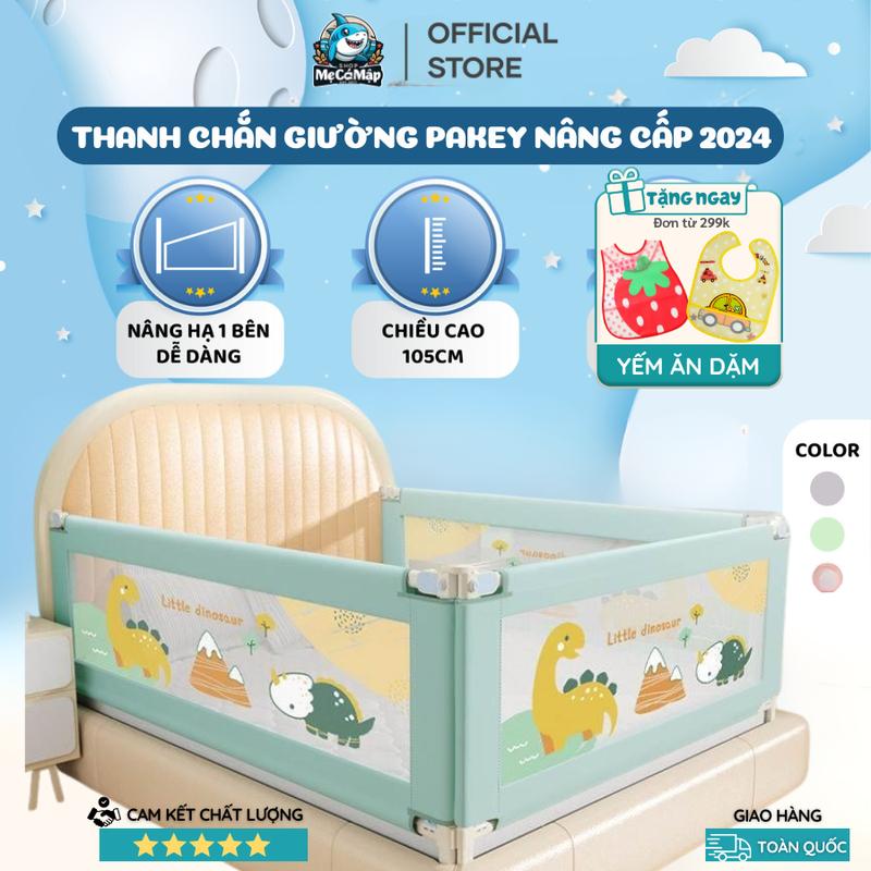 [ĐA KHO] Thanh Chắn Giường Pakey LC1 Bản New Cao 105cm Ống Thép Dày, Thanh Chắn Giường Thiết Kế Chốt Nâng Cấp Bấm Hạ Dễ Dàng