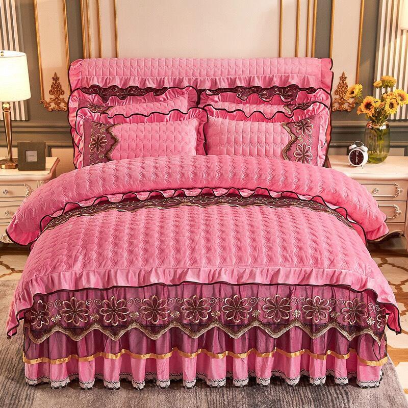 Bộ 4 món chăn ga gối nỉ tuyết nhung trần phủ  cao cấp 6