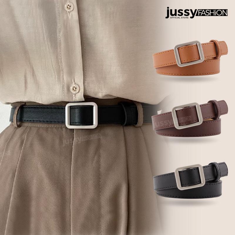 Thắt Lưng Nữ Bản Nhỏ JTL11 Jussy Official Dây Nịt Nữ Mặt Vuông Cá Tính Thời Trang Trẻ Trung Chất Da PU Bền Chắc Titan Voan Đèn