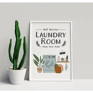 Hiasan Dinding (20x30cm) Laundry Room Wall Decor Tulisan Laundry Dekorasi Dinding Minimalis