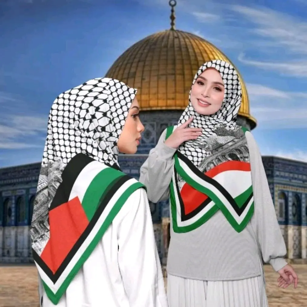 [NEW] PAKET USAHA HIJAB SEGI EMPAT VOAL PREMIUM MOTIF PALESTINE 100 ISI 4 PCS + FREE (BELLA SQUARE 1 PCS)