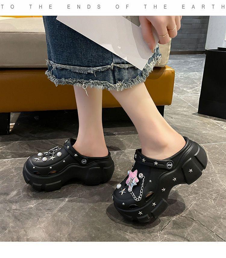 Product Introduction of Giày Platform Coros, Dành Cho Nữ, Có Thể Đeo Ngoài Trời Vào Mùa Hè, Phong Cách Ngọt Ngào Và Ngầu Tự Làm, Thiết Kế Ngôi Sao Năm Cánh Y2g, Người Nổi Tiếng Trên Internet, Dép Bít Mũi Tăng Chiều Cao, Thích Hợp Cho Phụ Nữ, Năm 2024 26