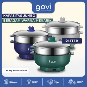 Goto [COD] Oliver Electric Pan 2L Fry Pan Portable Panci Listrik Serbaguna