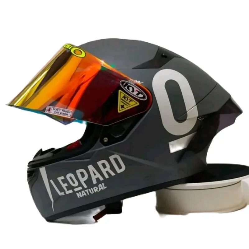 stiker helm leopard full face hologram full set