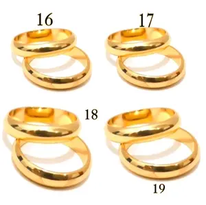 Cincin Titanium Original Anti Karat Tidak Luntur Pelapisan Logam Gold Berlian Elegan Emas