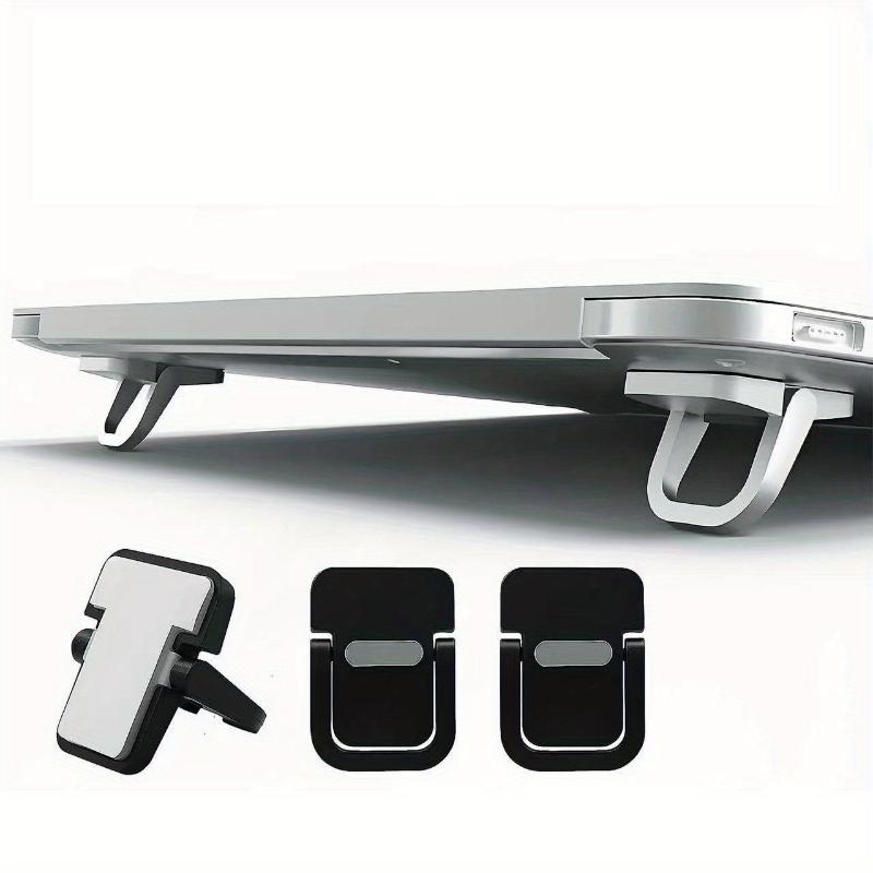 4pcs Portable Notebook Stand: Invisible, Foldable and Ergonomic Desktop Support for 10-18 Inch Laptops, Tablets, Keyboards and Mobile Phones - Made of ABS Material 3