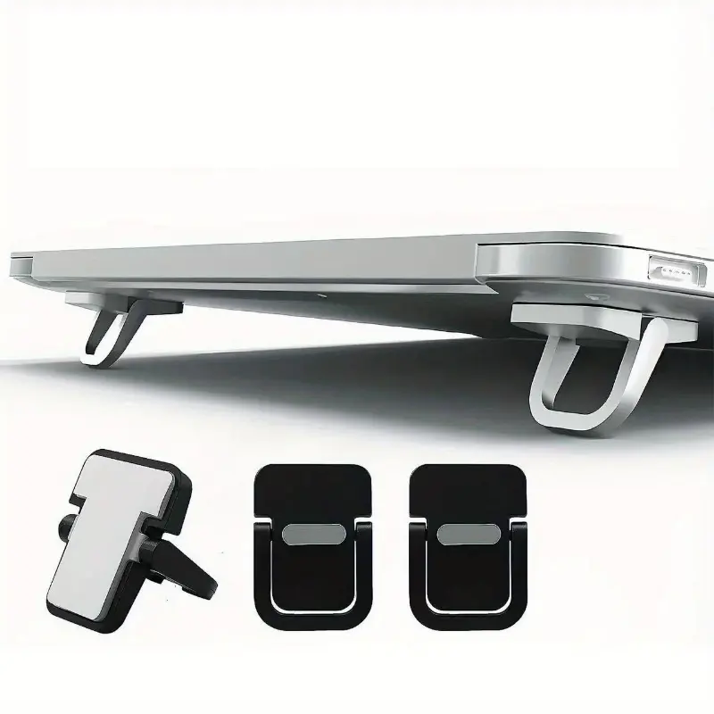4pcs Portable Notebook Stand: Invisible, Foldable and Ergonomic Desktop Support for 10-18 Inch Laptops, Tablets, Keyboards and Mobile Phones - Made of ABS Material 3