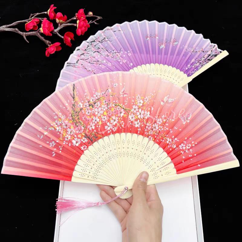 Quạt cổ trang trung quốc, Quạt vải lụa thân tre cổ trang phong cách Trung hoa Decor quạt  đam mỹ quat chup hinh quạt  cầm tay quạt  giấy