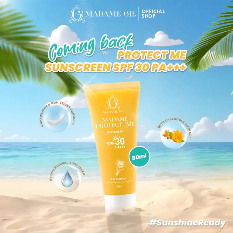 ( READY STOK ) Madame Gie Protect Me Sunscreen SPF 30 PA +++ With Calendula  BPOM 0