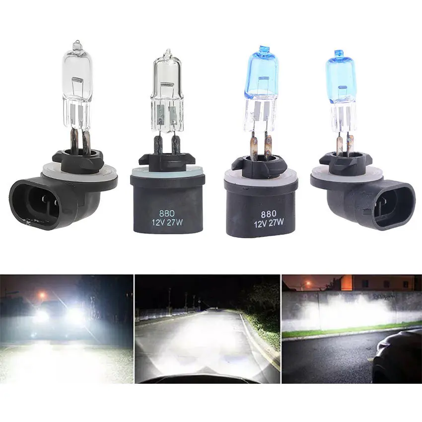 Bohlam Mobil Halogen Super Terang – 880 (kaki lurus) & 881 (kaki L), 12V 27W 1500LM, kaca kuarsa berkualitas, cocok untuk berbagai jenis kendaraan 【KOSMEBLAB】