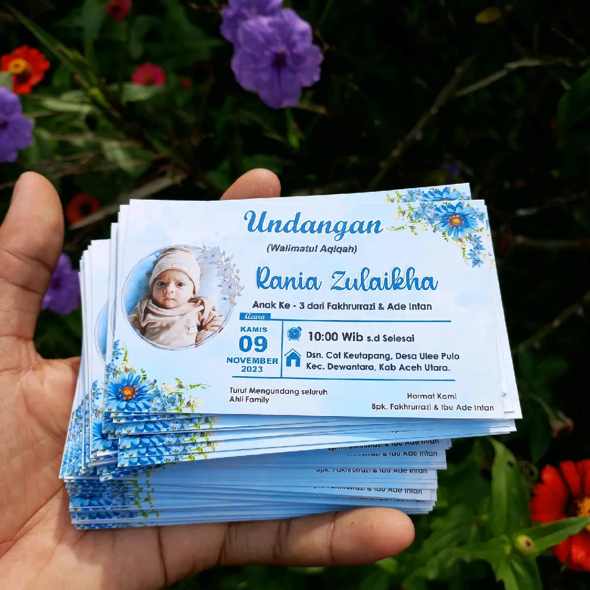 (100 pcs) undangan Ulang tahun dan Aqiqah