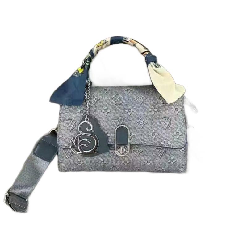 Túi xách tay và đeo chèo khăn lụa quấn quai dây bản to sz 23