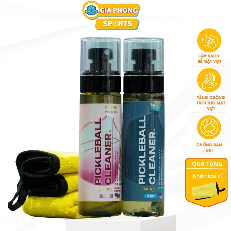 [ TẶNG KHĂN 3M] Hàng Chính Hãng Chai xịt vệ sinh mặt vợt Pickleball Cleaner mẫu mới,làm sạch và tăng cường độ bền mặt vợt vợ t pickleball