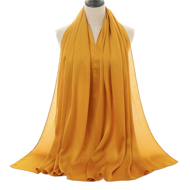 Natural folding scarf with satin fine wrinkles, ethnic turban 8