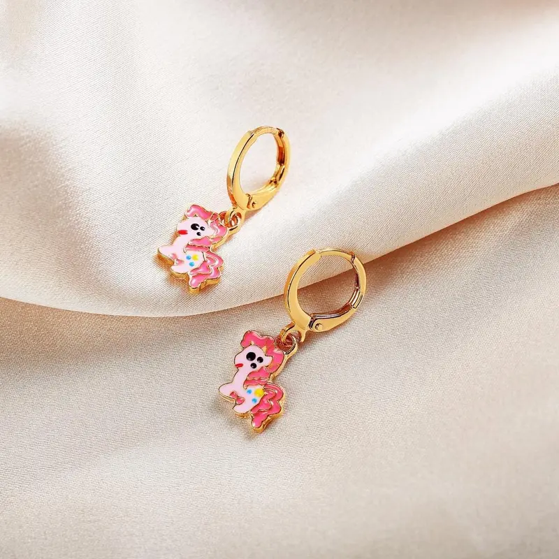 Y440 Anting Anak Kartun Lucu Pink Unicorn Earring Hadiah Ulang Tahun Untik Anak kids fashion  costume 2